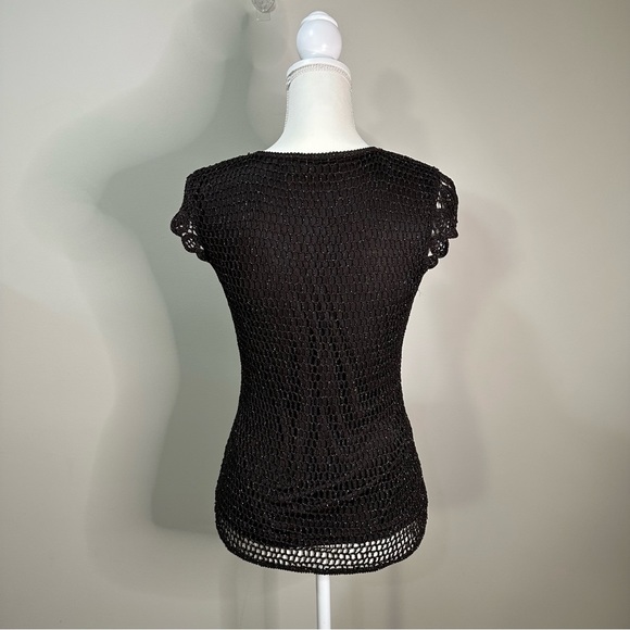 y2k top - Crochet Knit Blouse size small - Picture 5 of 5